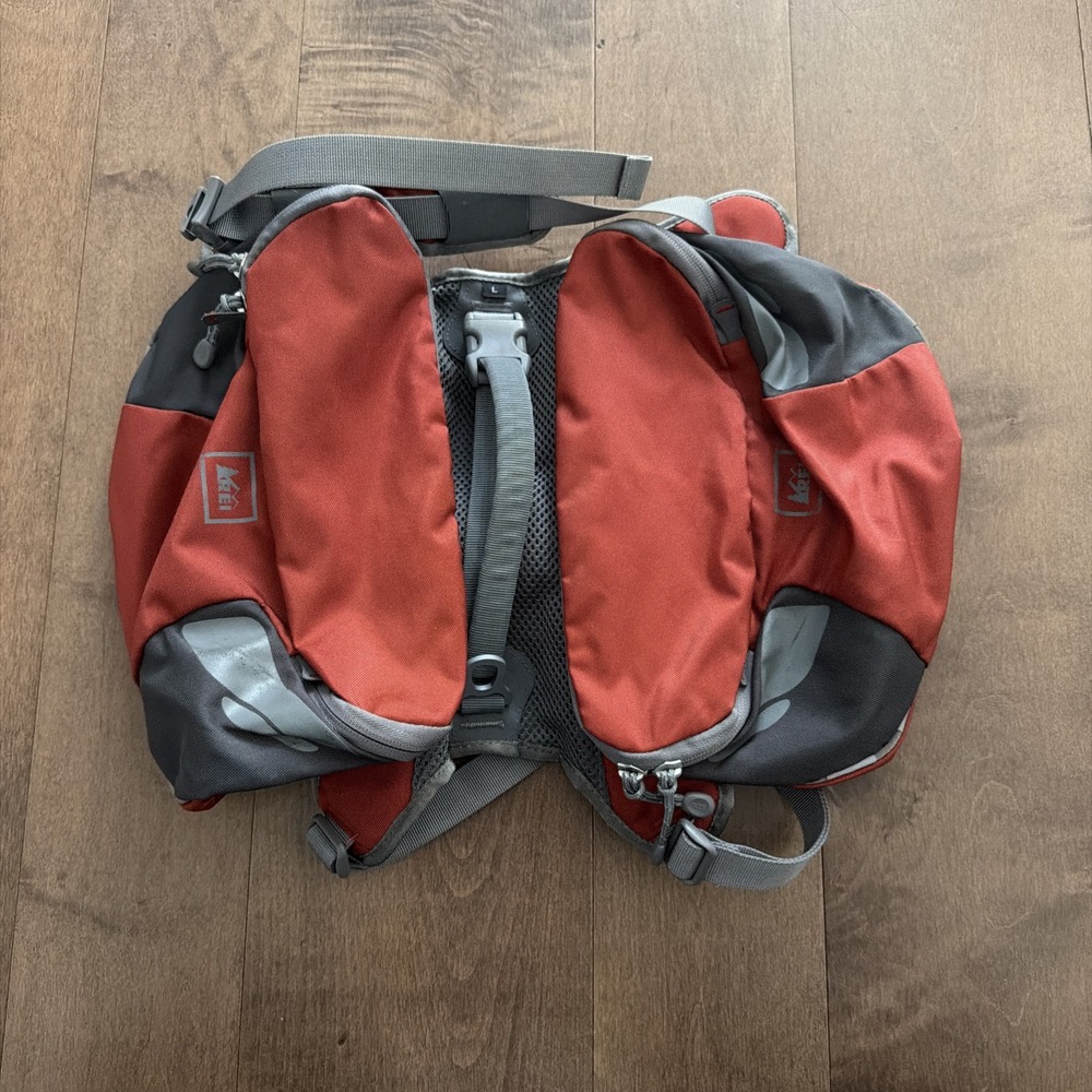 REI Dog Backpack Saddle Bag Harness Large Orange Trail Hiking Adventure Pack